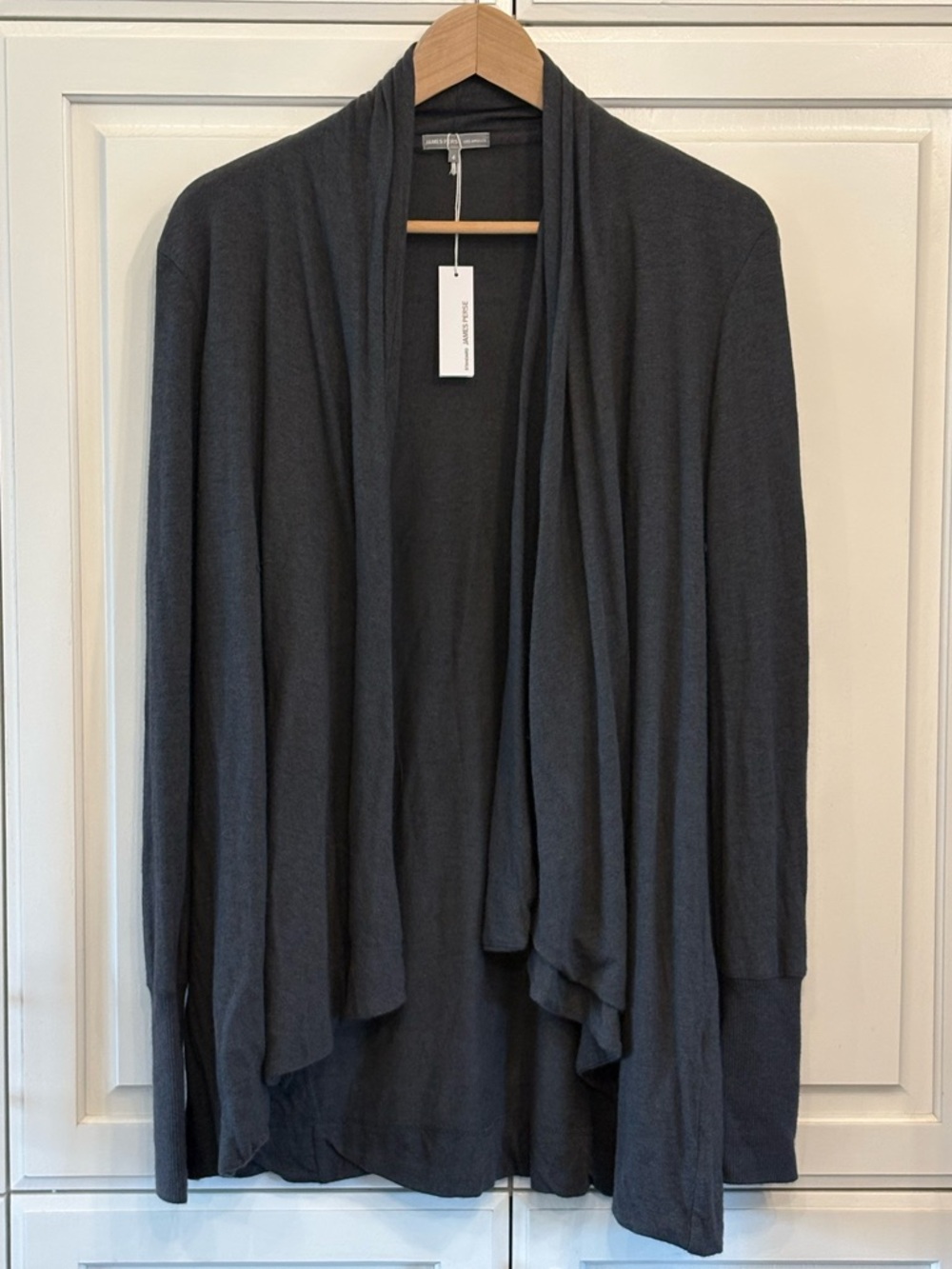 Standard James Perse Cardigan Grey Angora Blend Waterfall style - size 4 (L)
